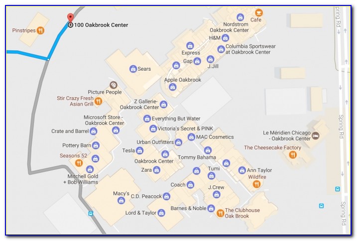 Oakbrook Mall Printable Map