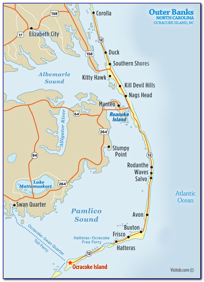 Ocracoke Island Map Of Nc