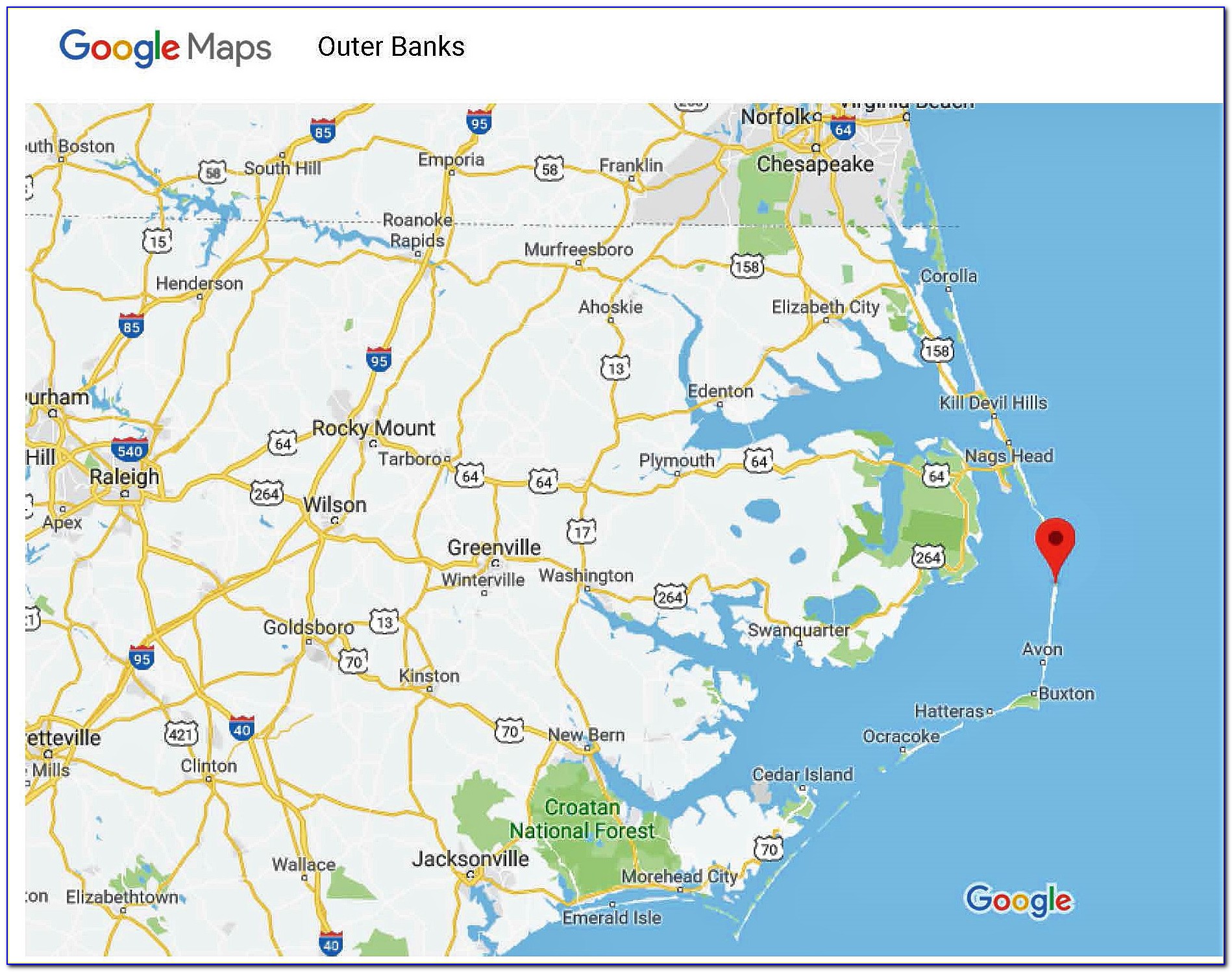 Ocracoke Island Street Map
