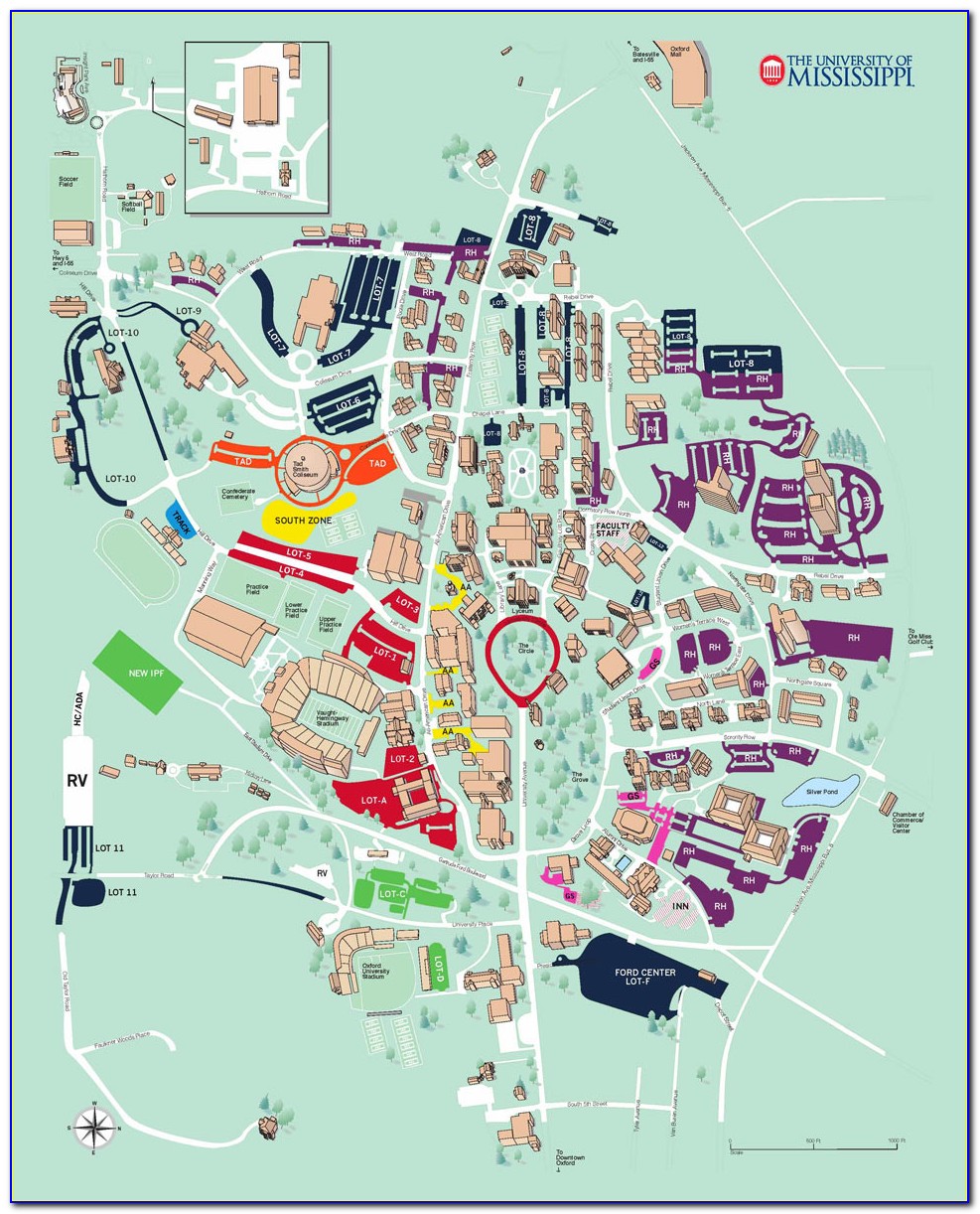 Ole Miss Campus Map Parking