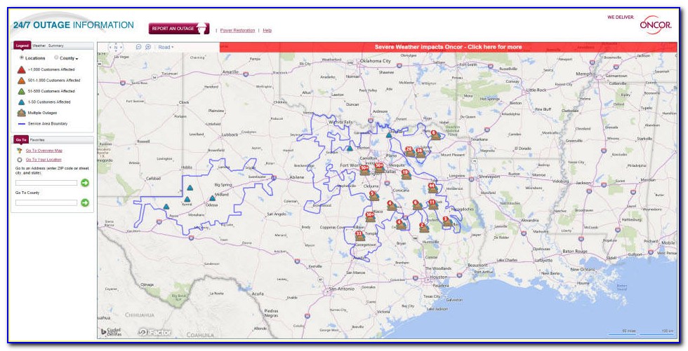 Oncor Power Outage Map Mckinney Tx