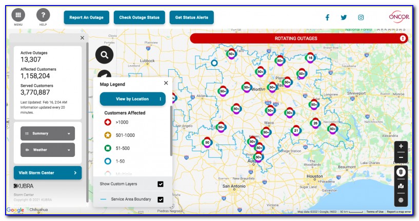 Oncor Power Outage Map Round Rock Tx