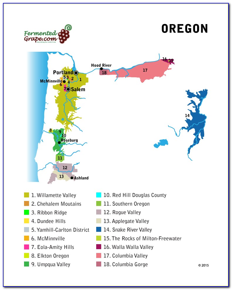 Oregon Coast Wineries Map