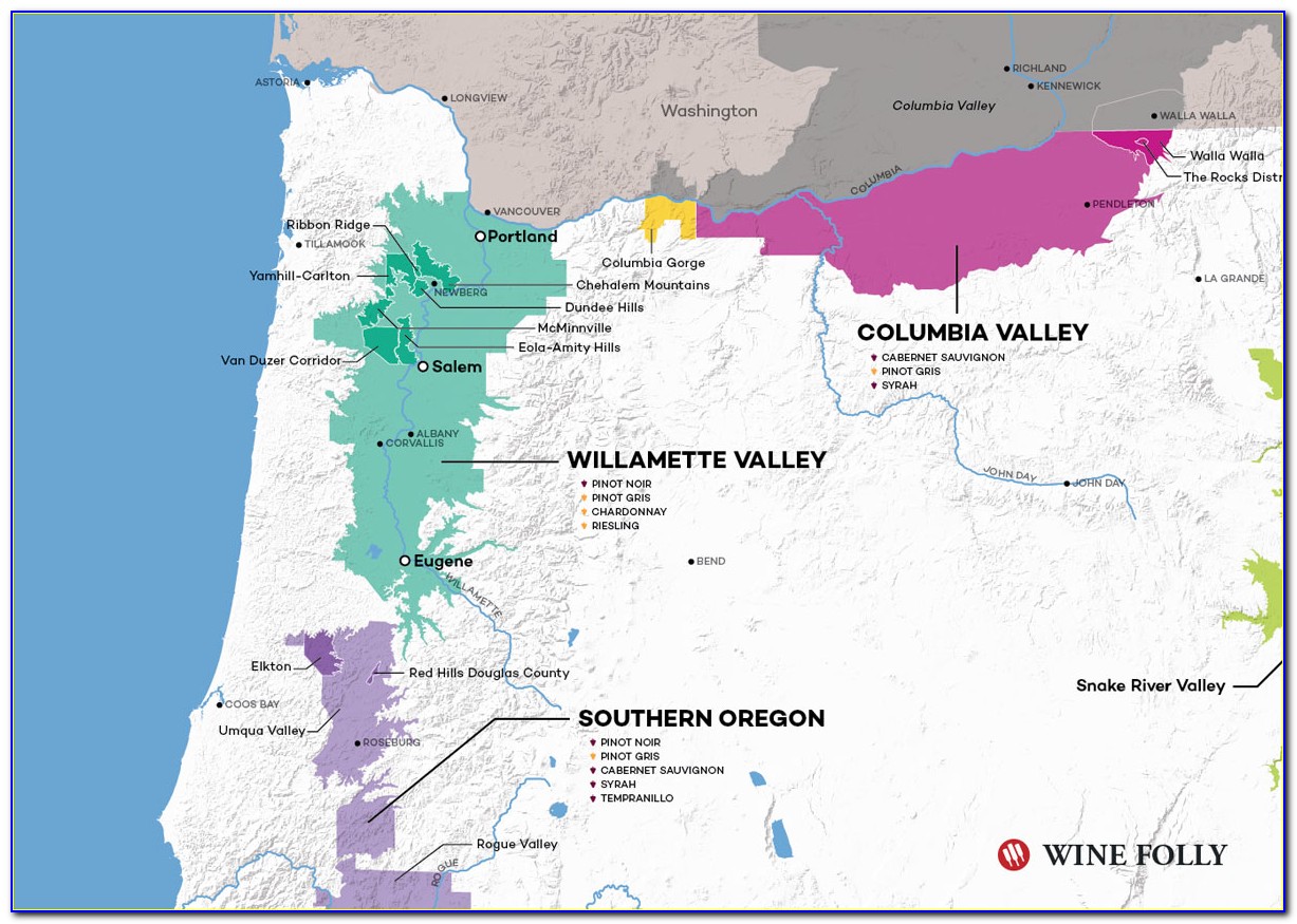 Oregon Wineries Map