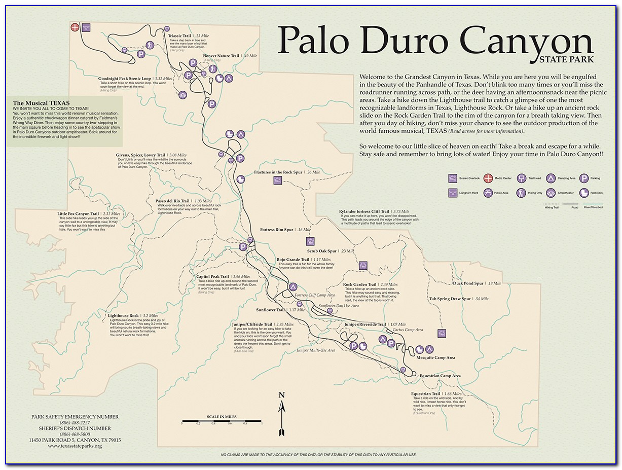 Palo Duro Canyon Location Map