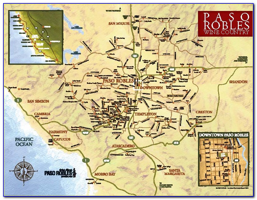 Paso Robles Downtown Wineries Map