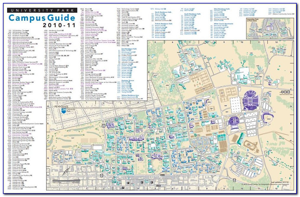 Penn State Campus Map 1980s