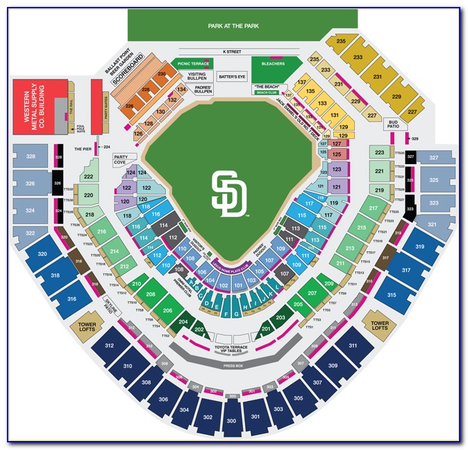 Petco Park Seating Chart With Rows