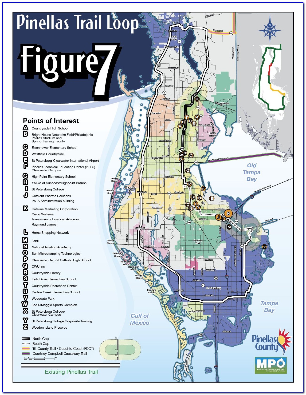 Pinellas Trail Map With Mileage