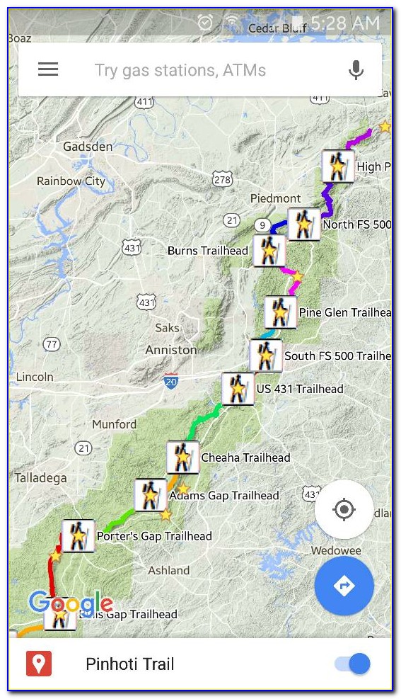Pinhoti Trail Map Alabama