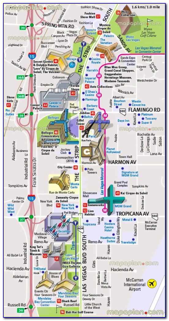 Printable Map Of Las Vegas Strip With Hotel Names