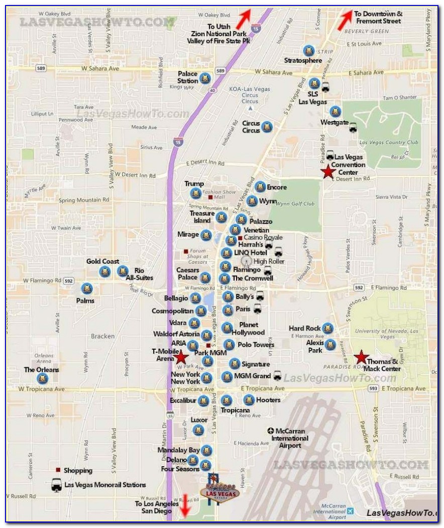 Printable Walking Map Of Las Vegas Strip