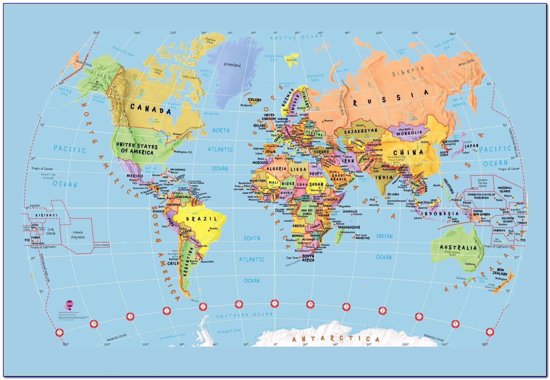 Printable World Map Simple