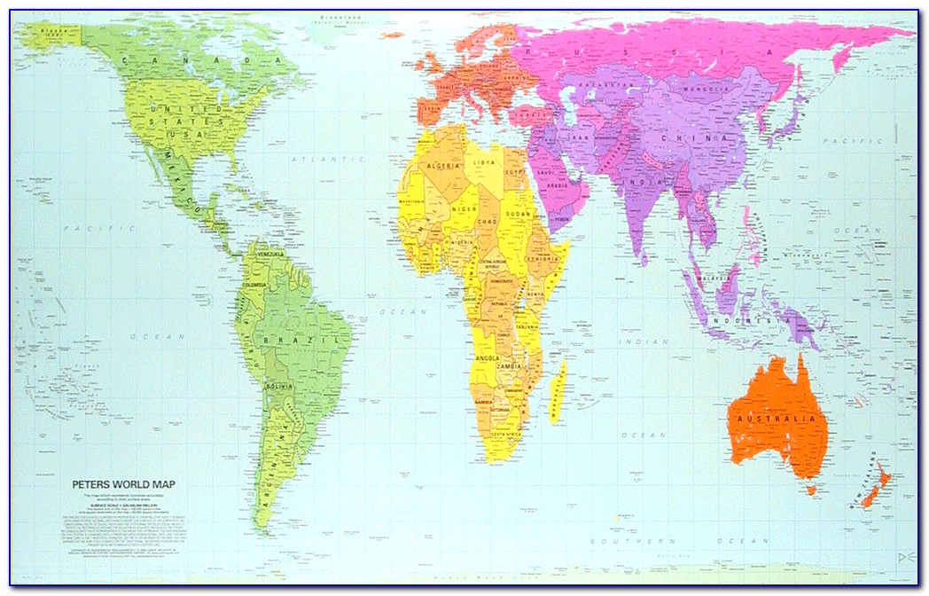 Proportionally Accurate World Map Poster
