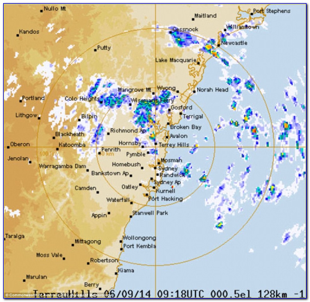Rain Radar Map Sydney