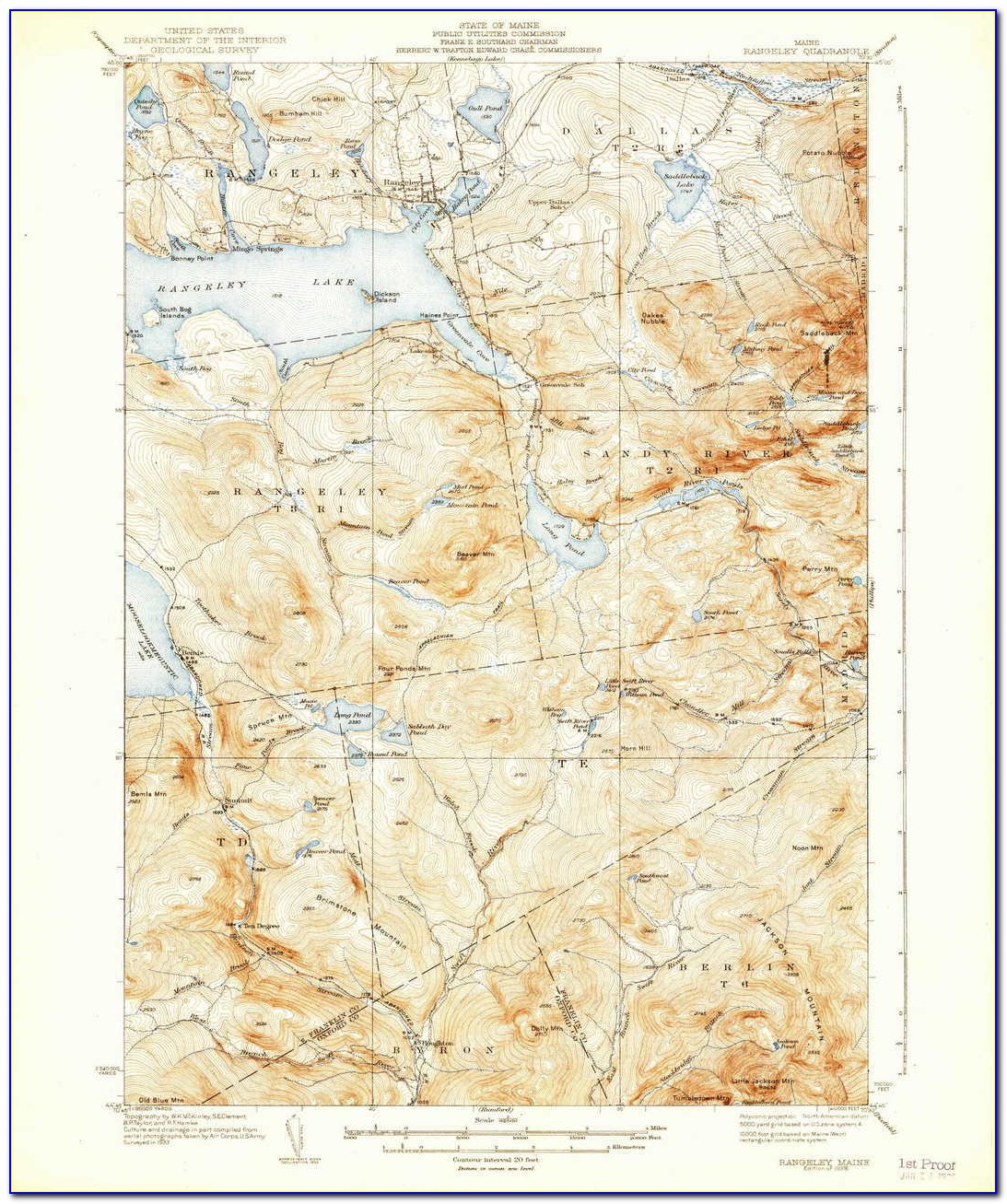 Rangeley Maine Topographic Map