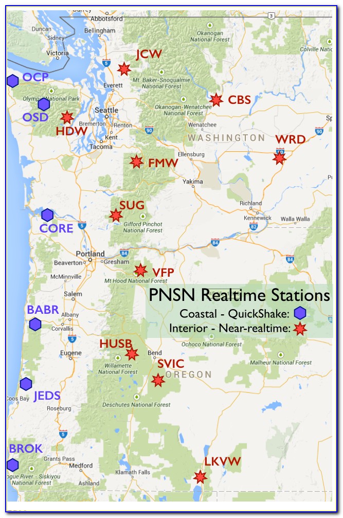 Real Time Earthquake Map Washington State