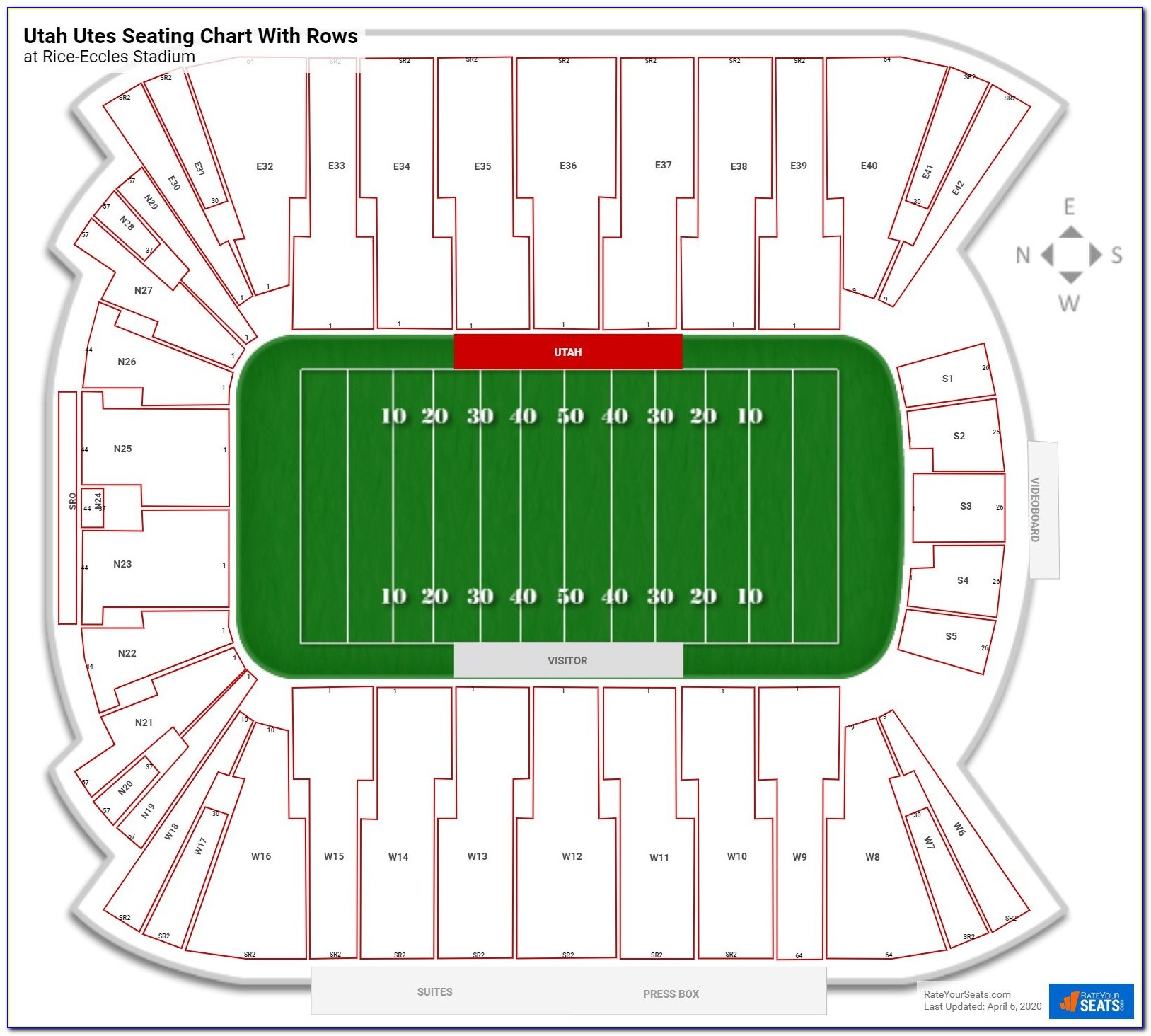 Rice Eccles Stadium Map With Rows