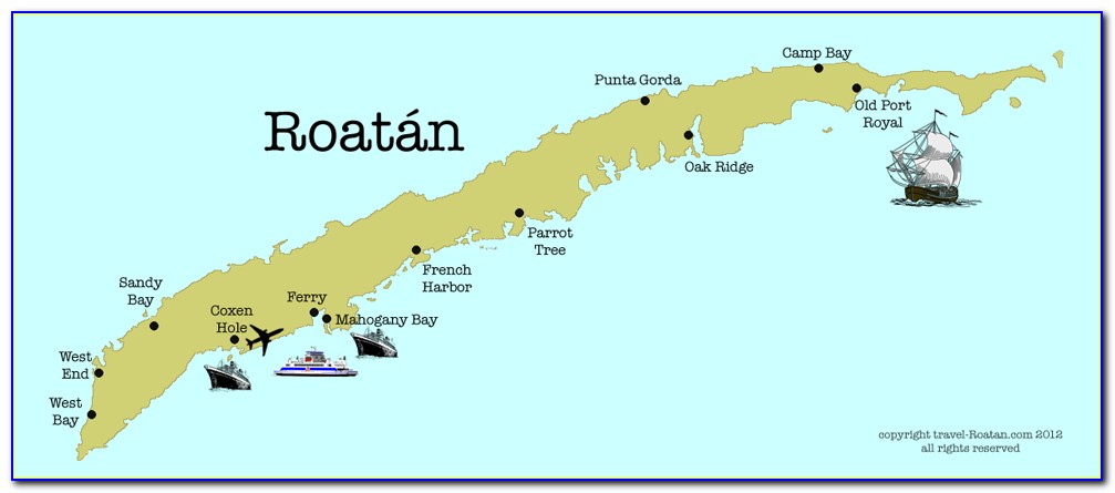 Roatan Honduras Map Cruise Ports