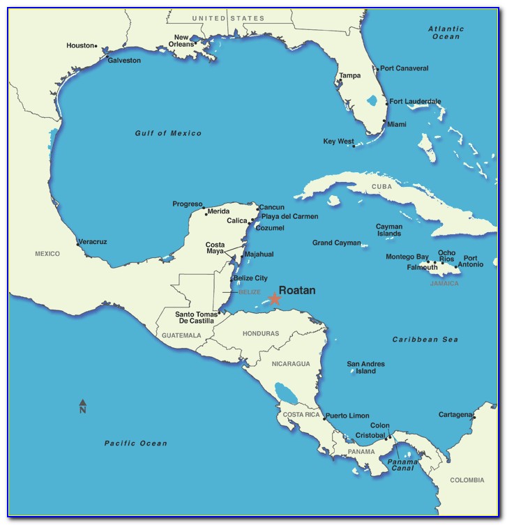 Roatan Honduras Road Map