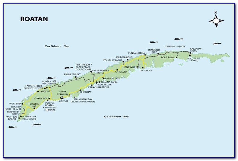 Roatan Honduras World Map