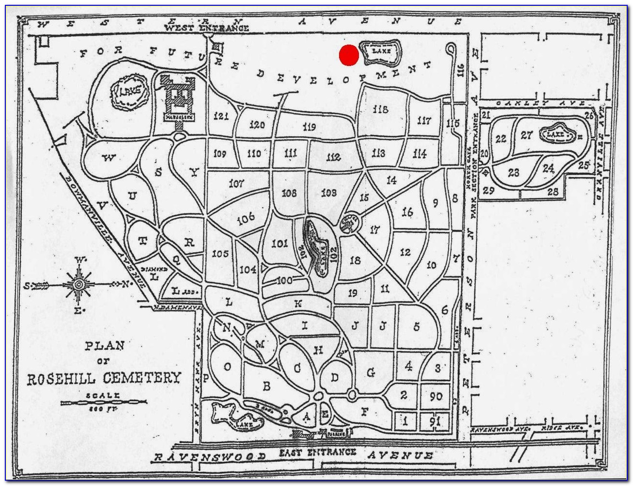 Rosehill Cemetery Map Chicago