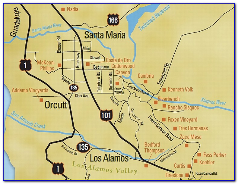 Santa Barbara Wine Region Map