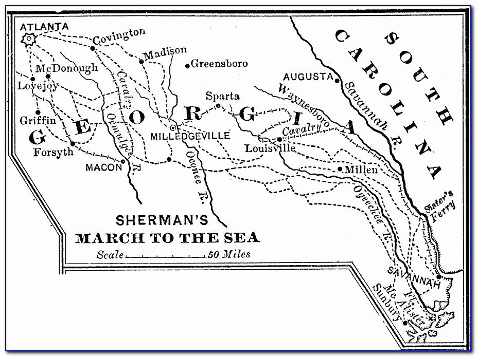 Sherman's March To The Sea Battle Map