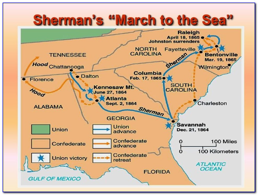Sherman's March To The Sea Route Map