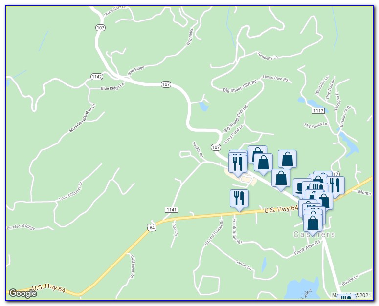 Show Cashiers Nc On Map