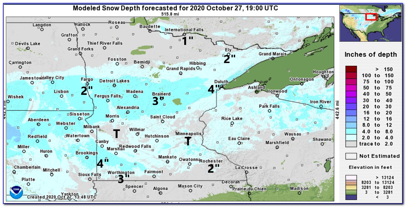 Snow Depth Map Rochester Mn