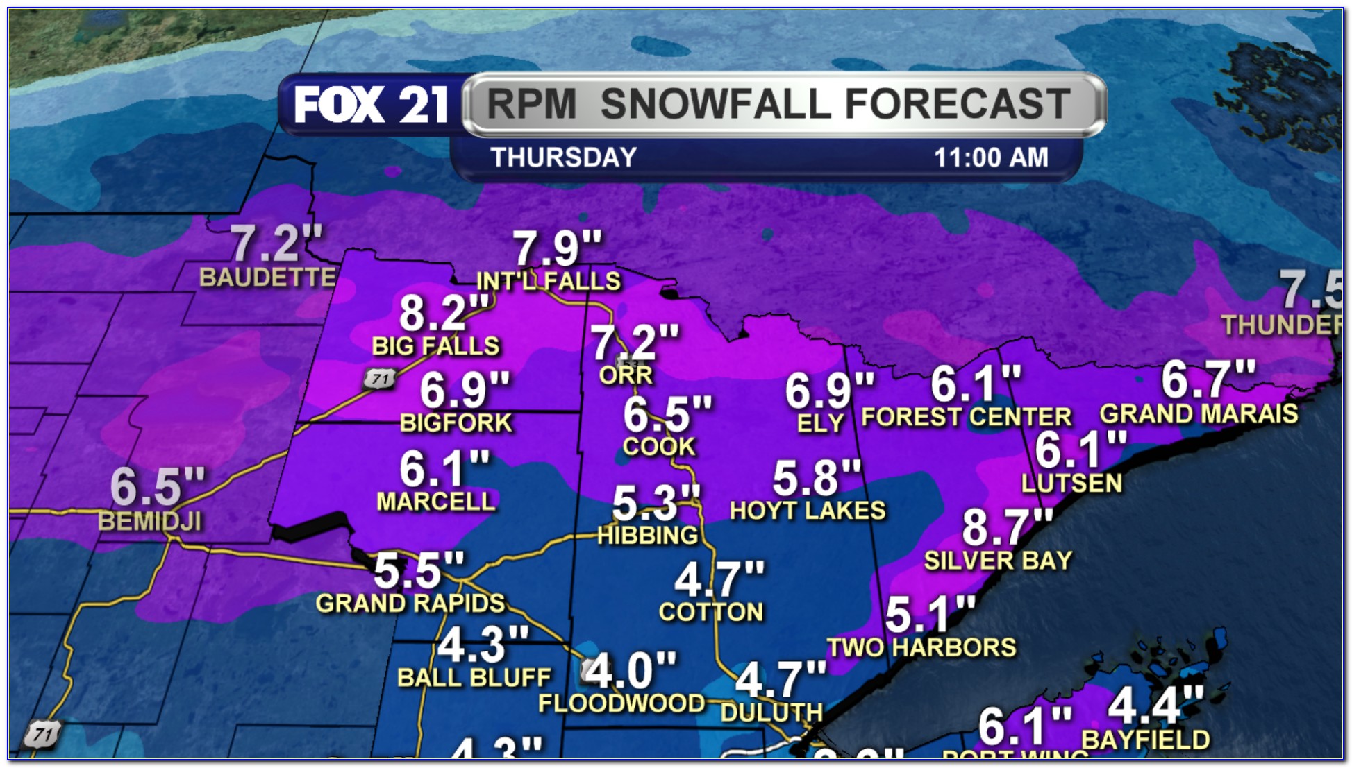 Snow Total Map Mn