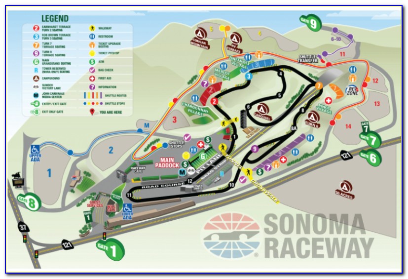 Sonoma Raceway Camping Map