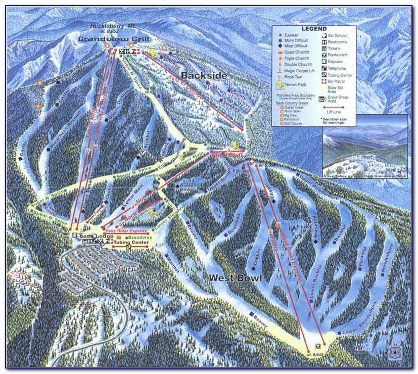 South Lake Tahoe Ski Resorts Map