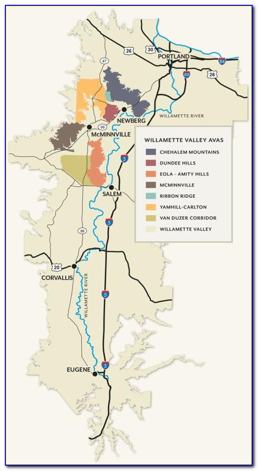 South Willamette Valley Wineries Map