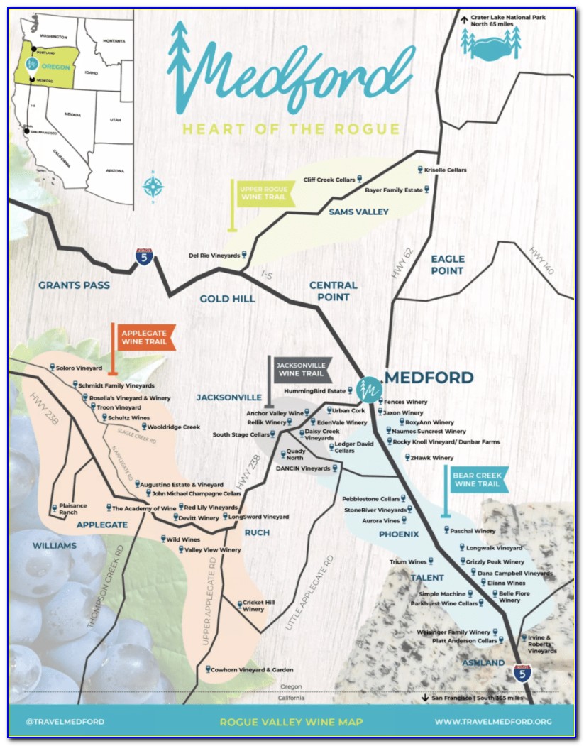 Southern Oregon Wineries Map