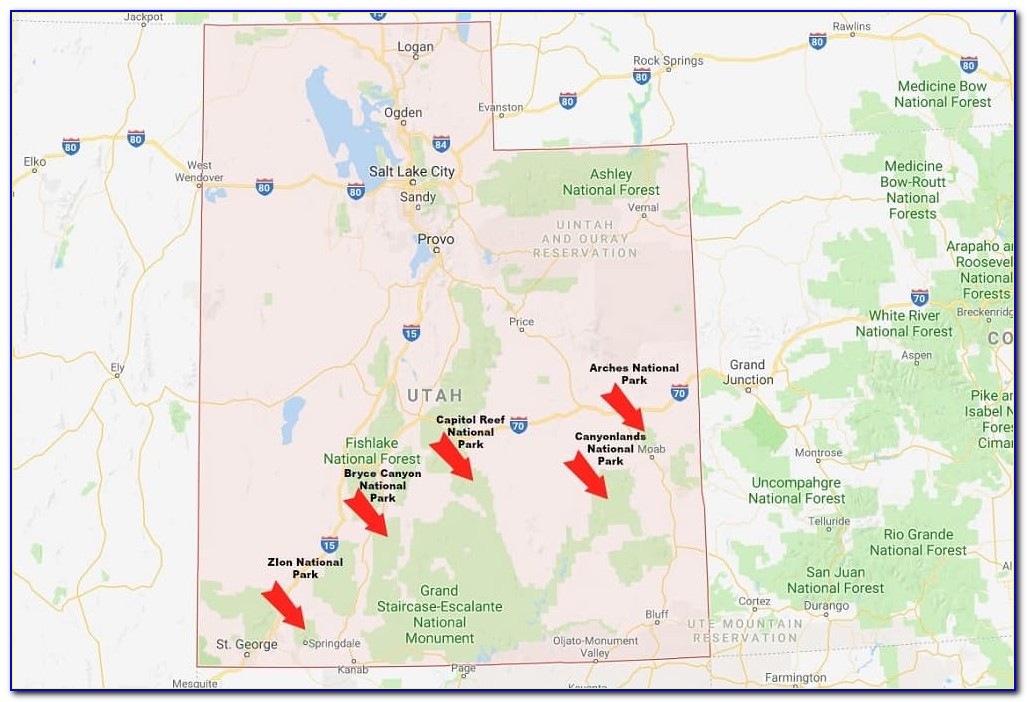 Southern Utah State Parks Map