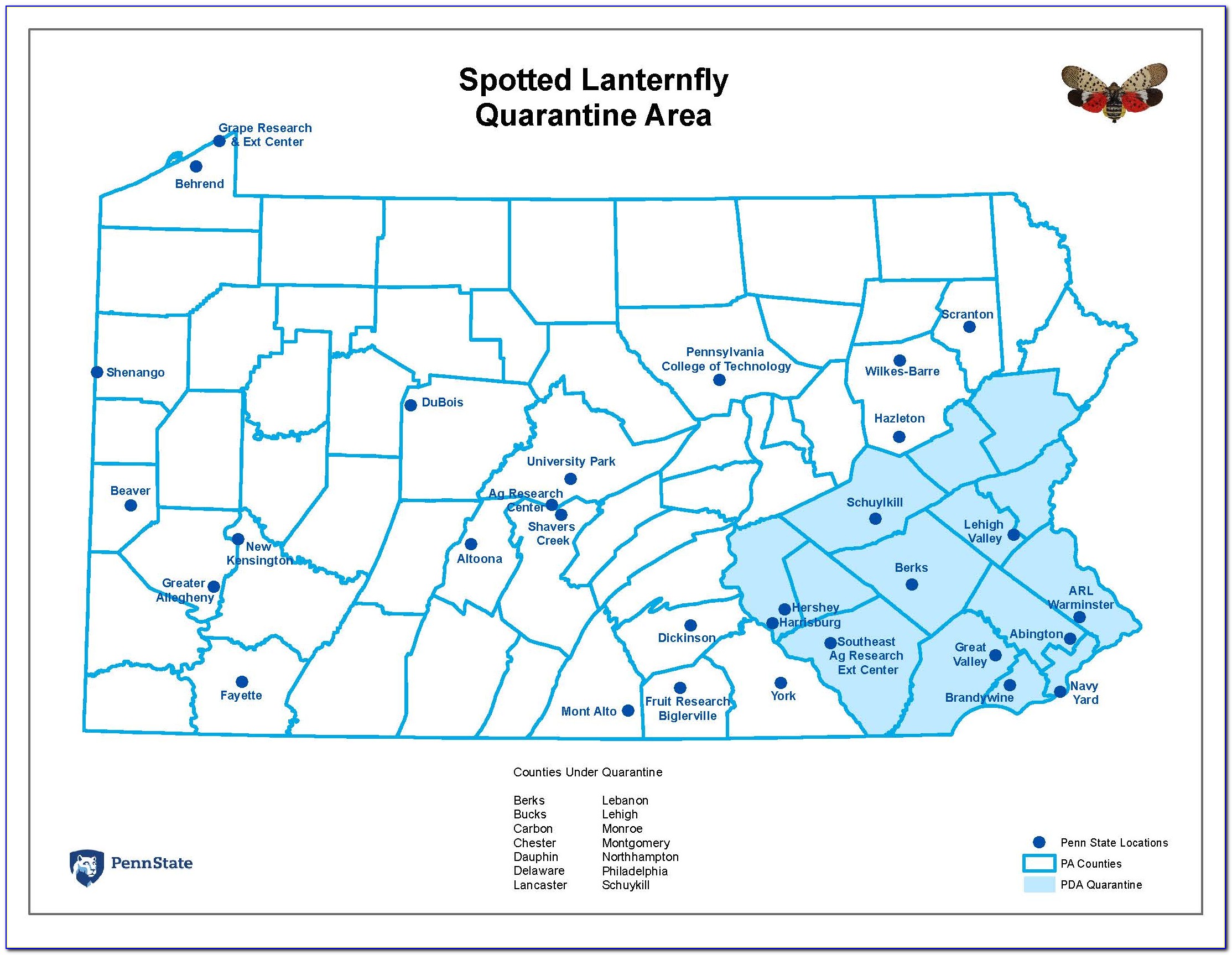 Spotted Lanternfly Map Nj