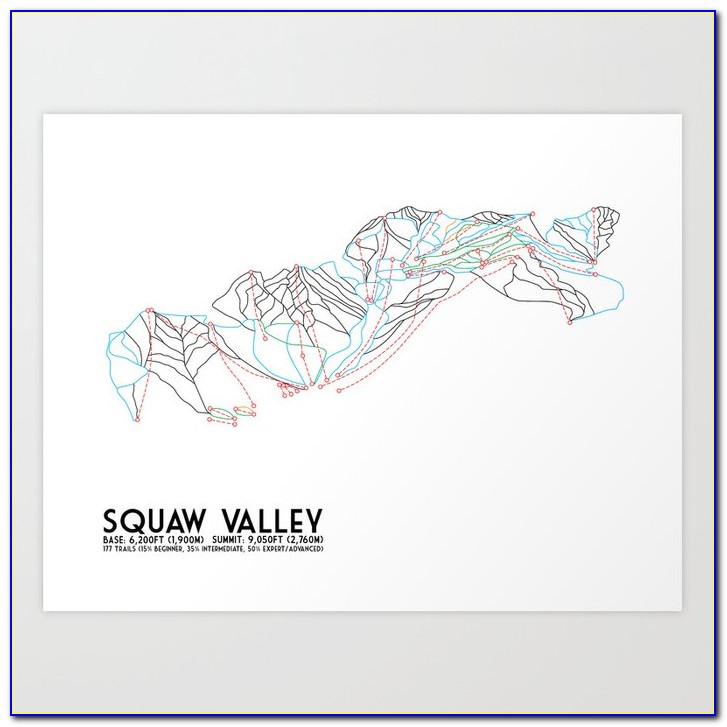 Squaw Valley Trail Map Poster