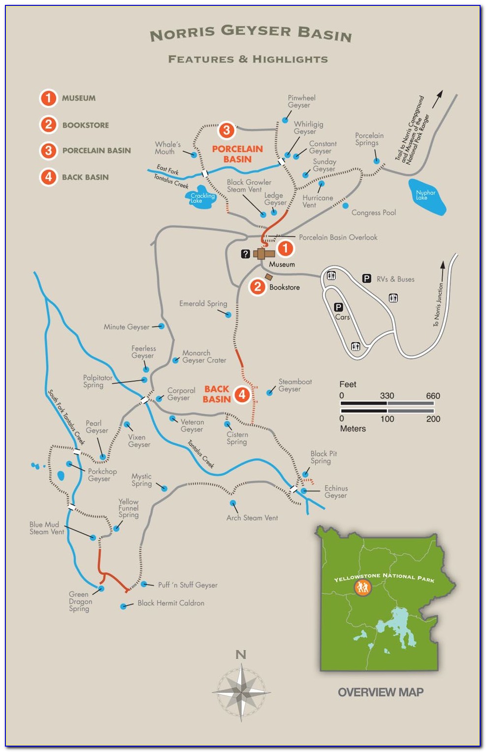 Steamboat Geyser Yellowstone Map