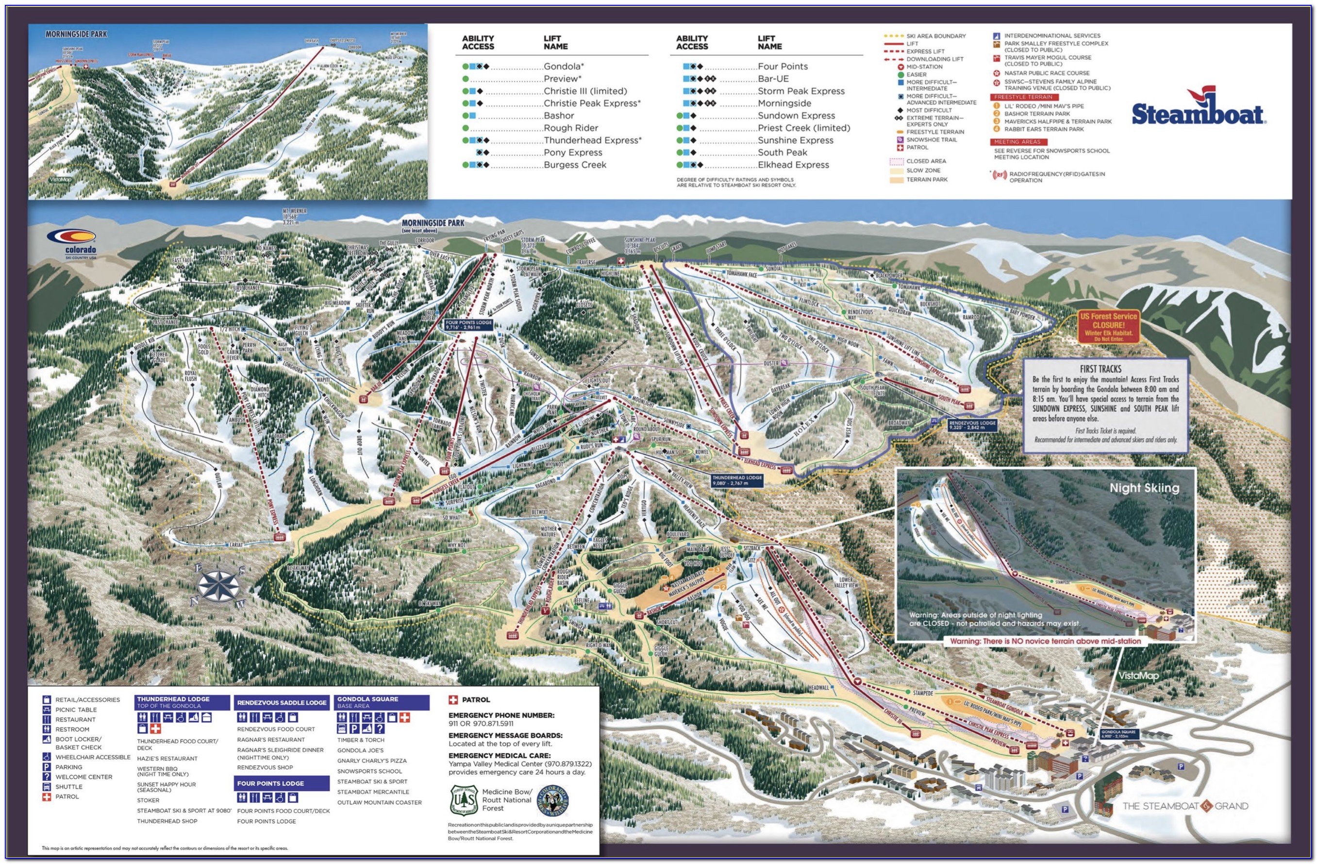 Steamboat Springs Ski Resort Lodging Map