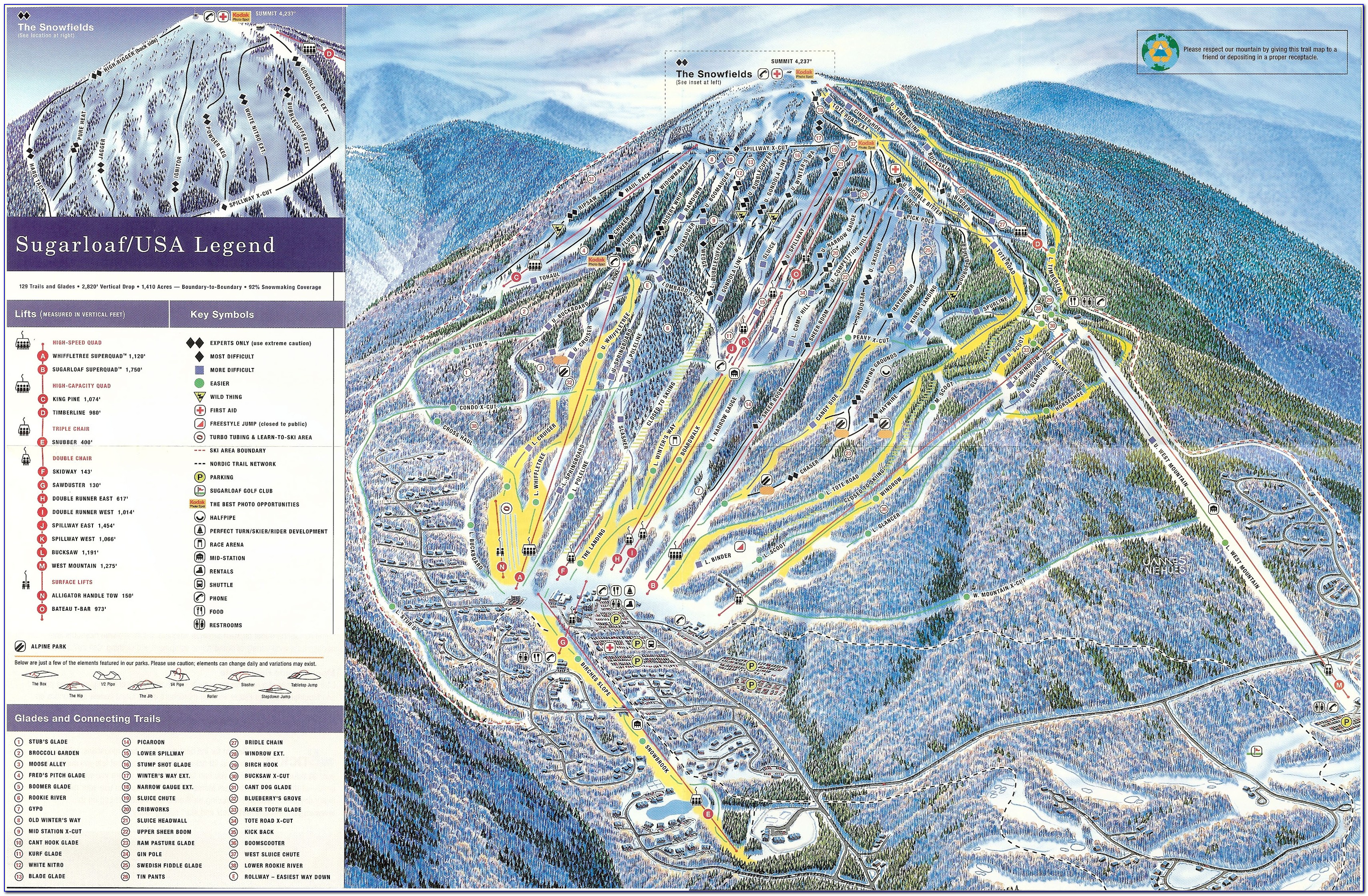 Sugarloaf Trail Map Ski