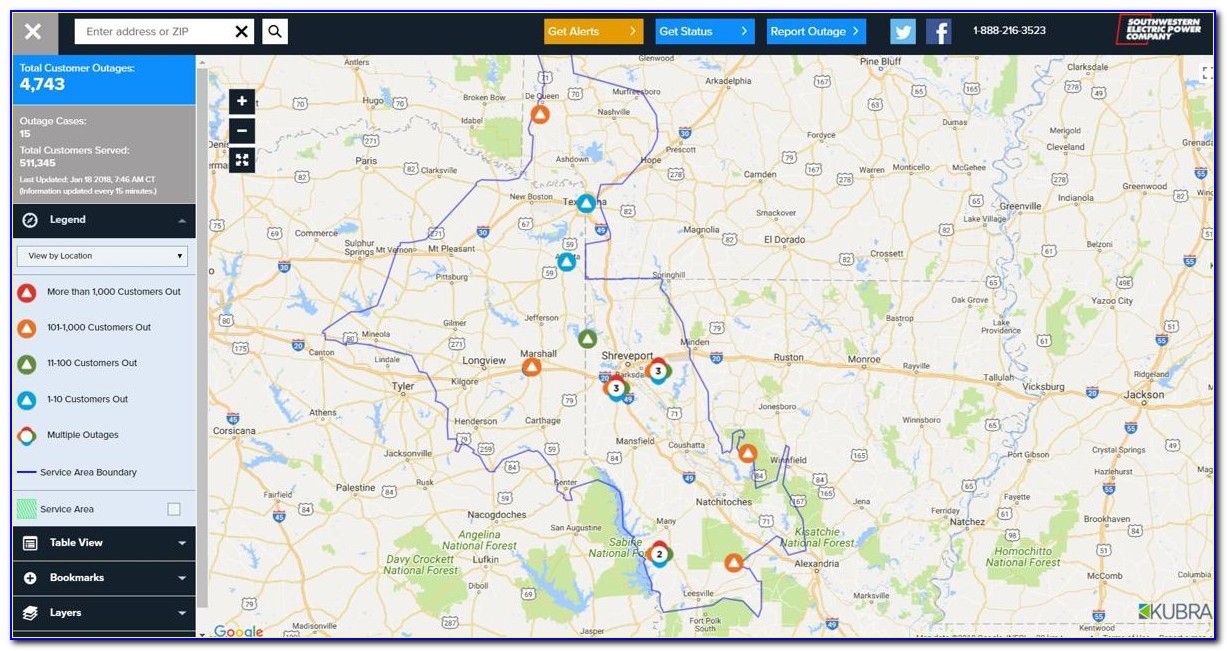 Swepco Rolling Outage Map
