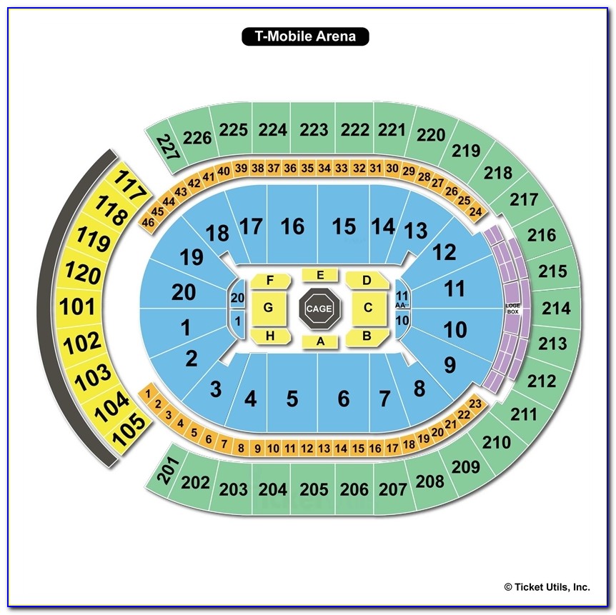 T Mobile Arena Interactive Seat Map