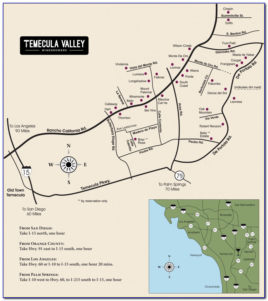 Temecula California Wineries Map