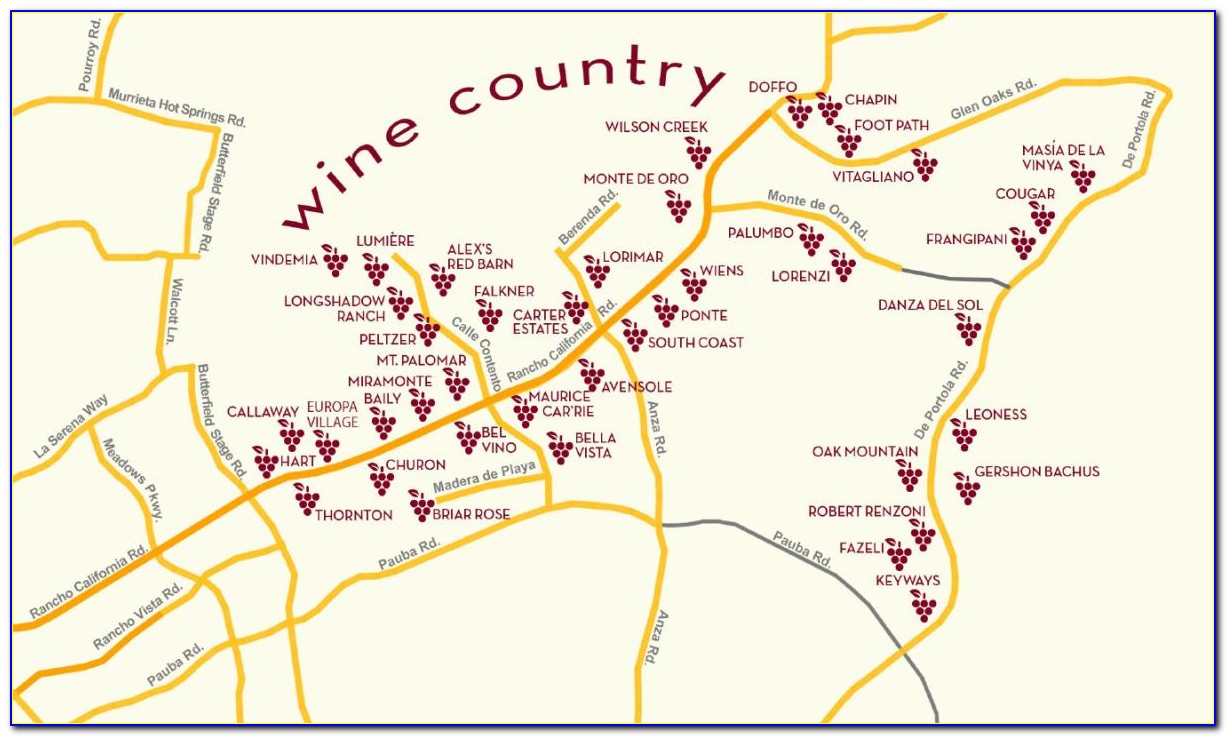 Temecula Wineries Map 2019