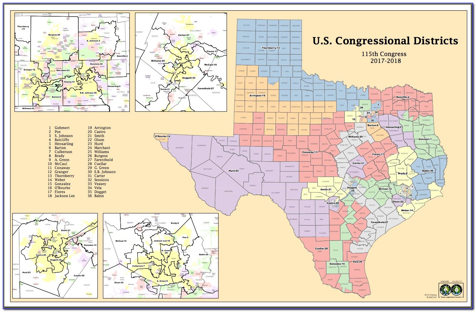 Texas Congressional Districts Map 2018