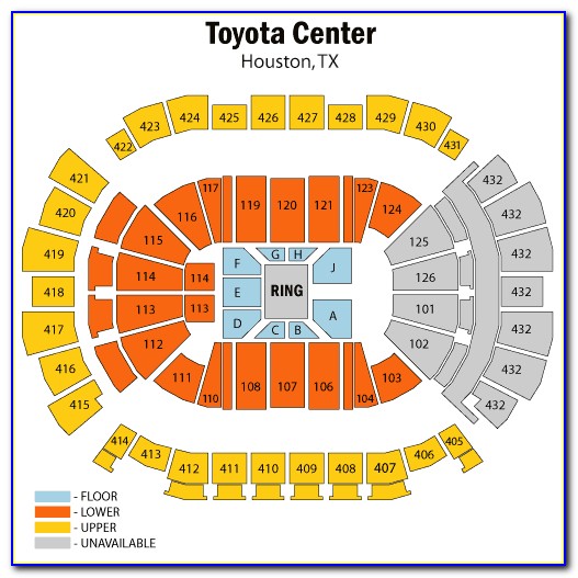 Toyota Center Rockets Seating Map