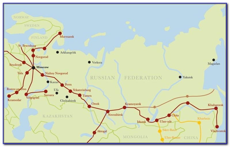 Trans Siberian Railway Map Russia