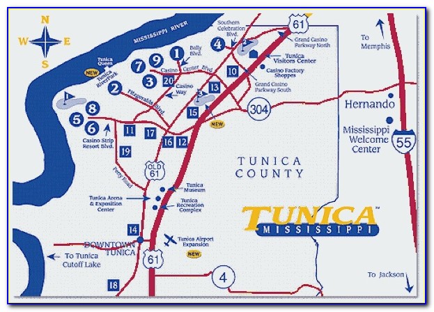 Tunica Casino Map 2020